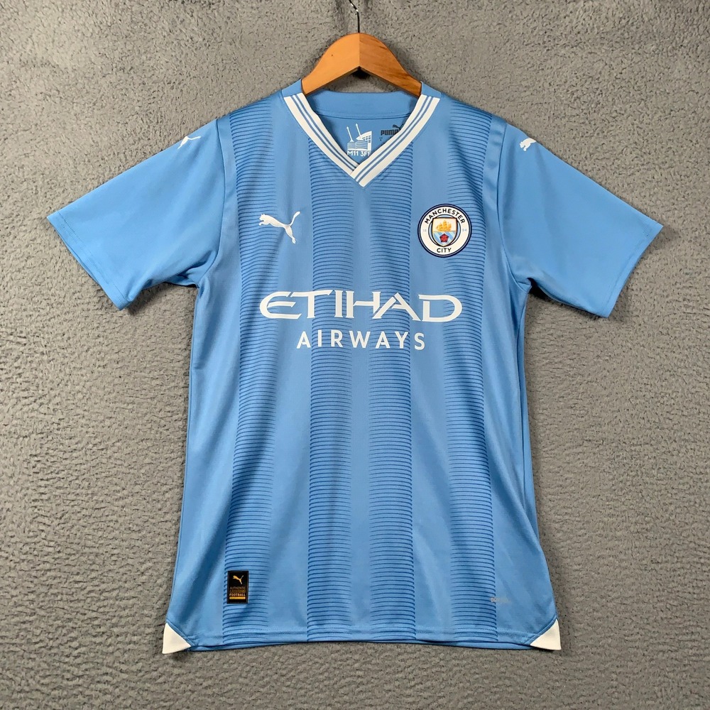 Puma Haaland Manchester City Home Jersey Men's Small Blue 9 Soccer Shirt DryCell